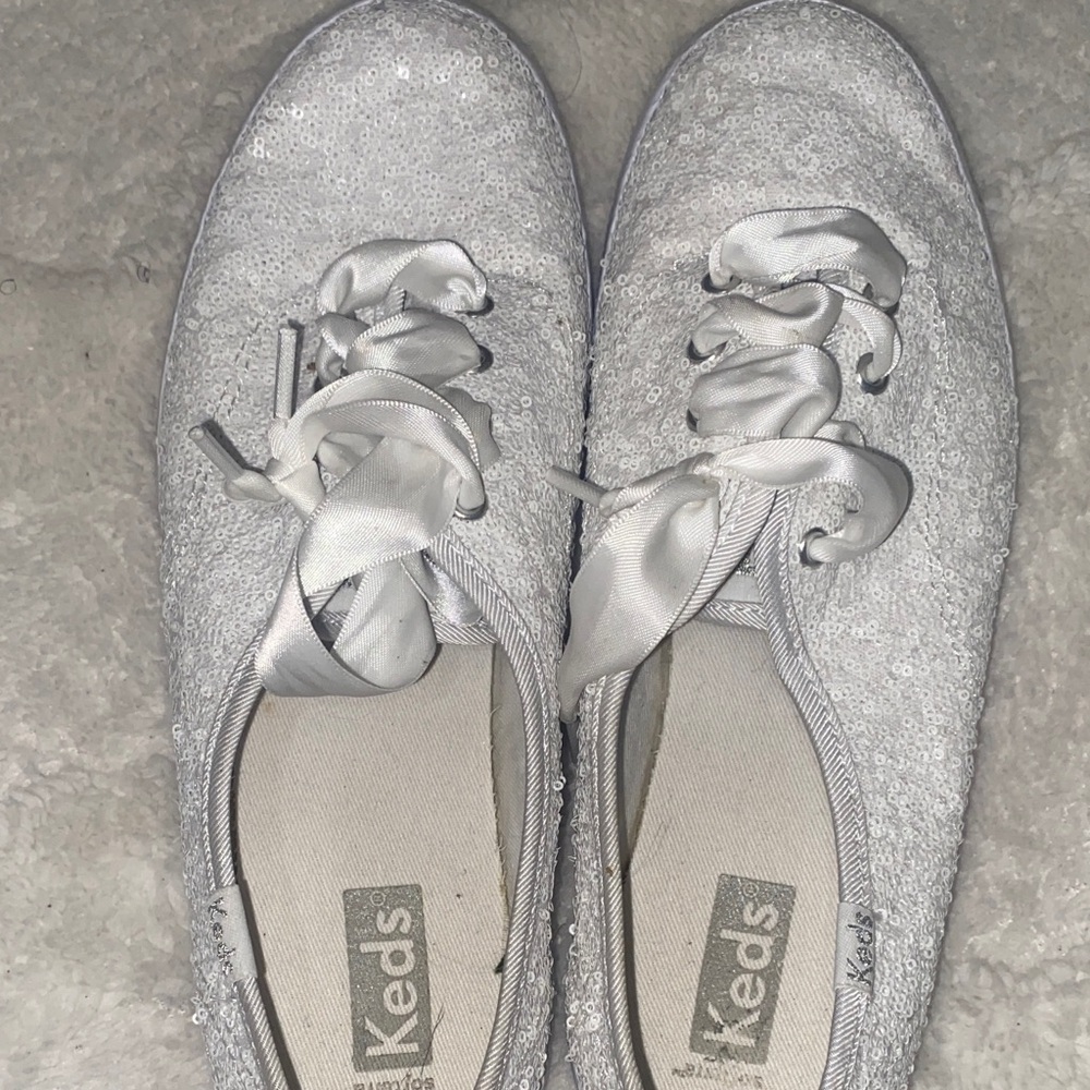 Keds Women's Glittery White Sneakers